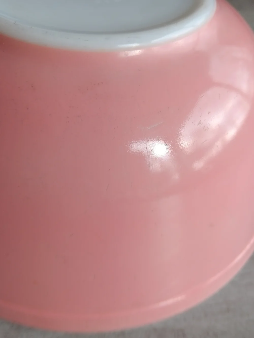 Vintage Pyrex 403 Round Mixing Bowl 2.5 Quarts Nesting Light Flamingo Pink 8